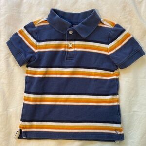 Janie and Jack 100% cotton striped collared button up polo tee shirt